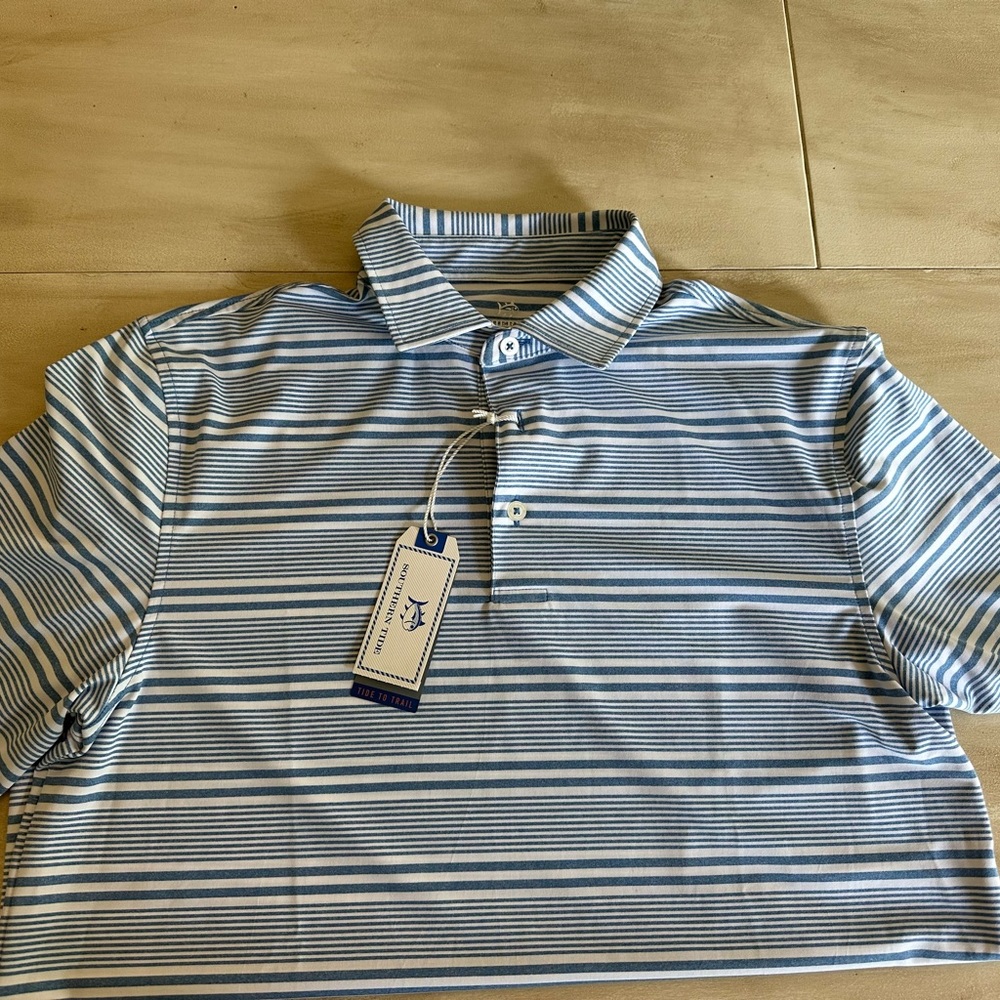 NWT Southern Tide Stripes Performed Polo